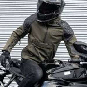 Enginehawk Predator Men's Motorbike Riding Armor Jacket with Hood & CE Armor